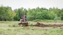 Heavy machinery at work on a peatland. Photo: Katrien Degreef